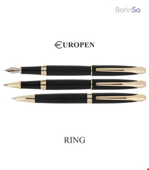 خودکار- خودنویس-روان نویس یوروپن مدل رینگ (مشکی- طلایی) 1