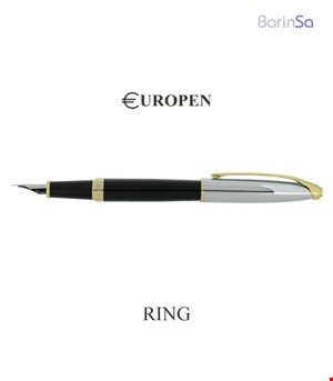 خودنویس یوروپن مدل رینگ (مشکی-کروم-طلایی) 1