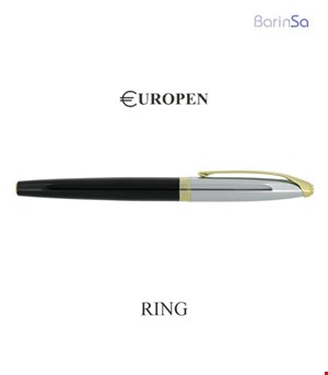 خودنویس یوروپن مدل رینگ (مشکی-کروم-طلایی) 2