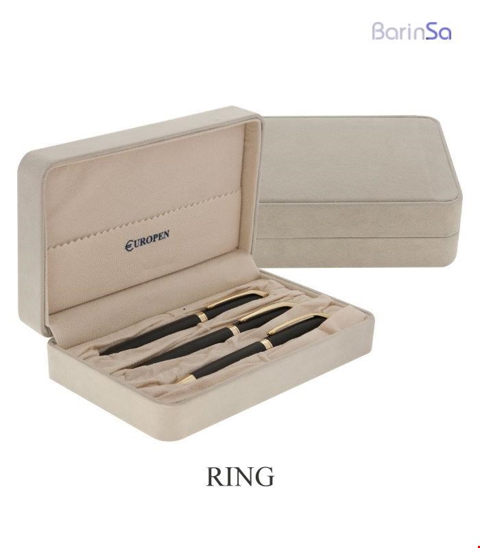 خودکار- روان نویس- خودنویس یوروپن مدل رینگ (مشکی مات- طلایی) Europen bp-rp-fp RING