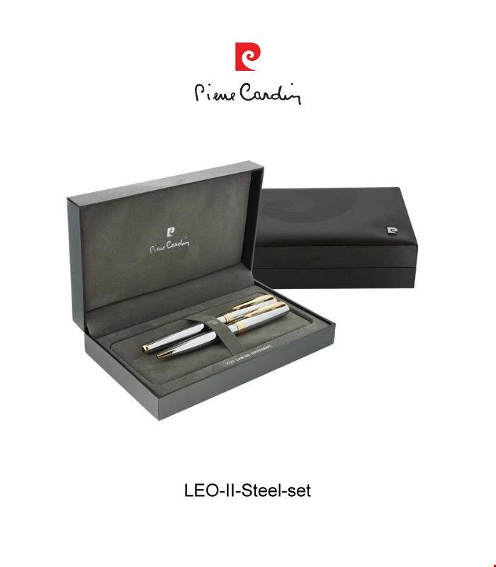 خودکار و روان نویس پیرکاردین مدل لئو-II (کروم -گیره زرد) Pierrecardin bp-rp-steel-set-LEO