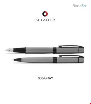 خودکار و خودنویس شیفر مدل 300 (طوسی گیره مشکی) Sheaffer fp-bp-gray 300